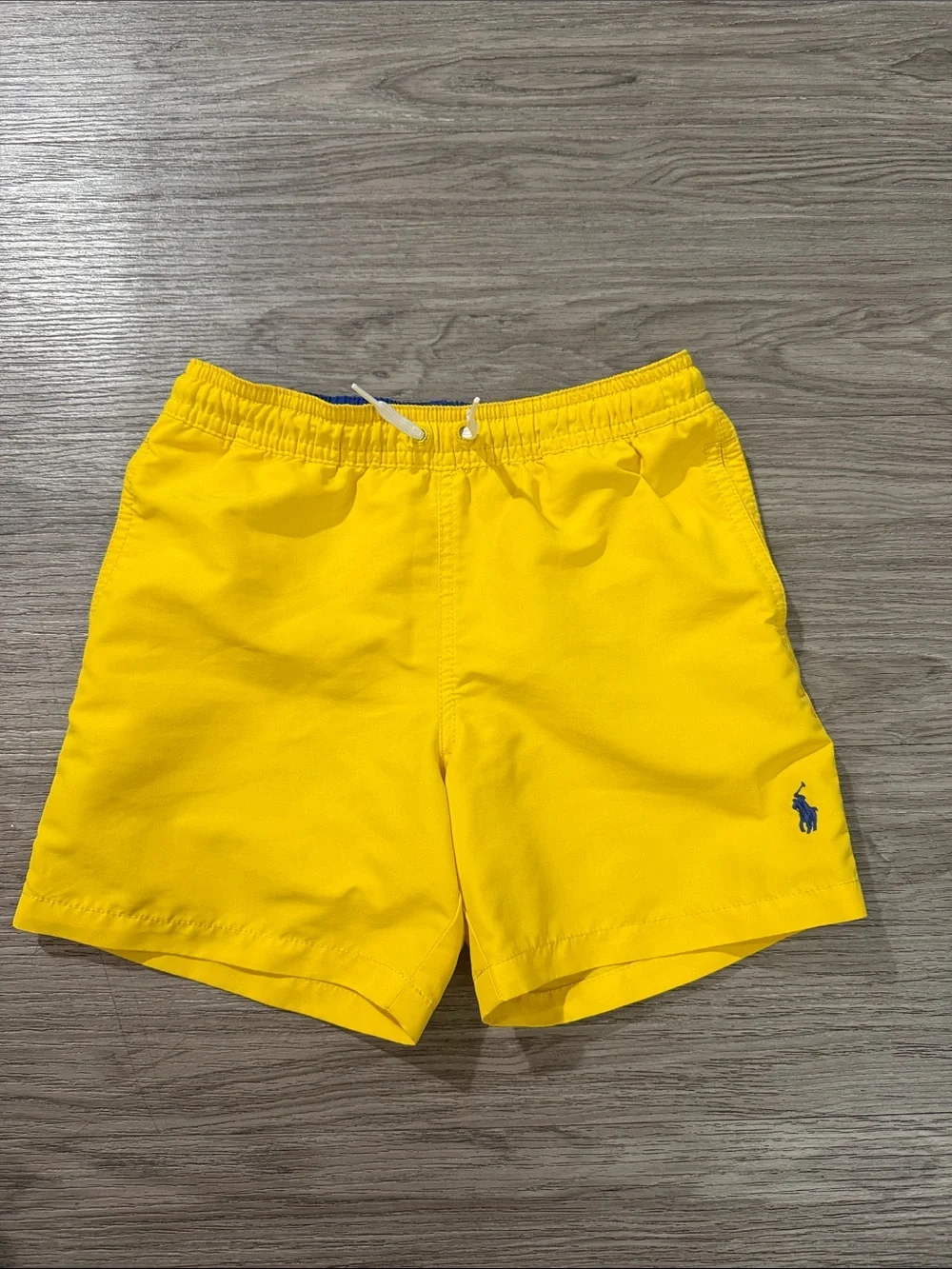 Polo by Ralph Lauren Yellow Kids Swim Trunks with Navy Pony